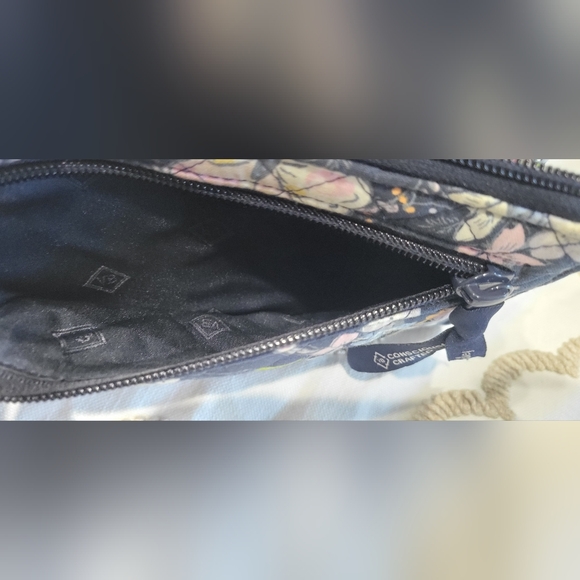 Vera Bradley RFID Turnlock Wallet in the Bloom Boom Navy pattern - Picture 6 of 8